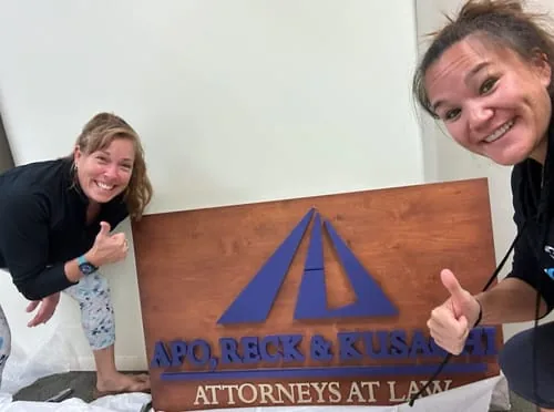 3D Non-Lit Letters on Backboard sign photo from customer Nicholas B.
