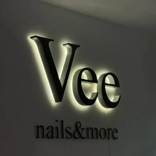3D Metal Backlit Letters sign photo from customer Allison B.