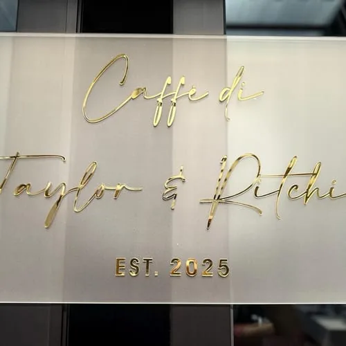 2D Metal Letters sign photo from customer Megan W.