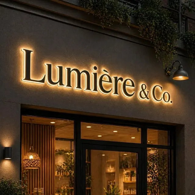 Halo lit 3D letters on a storefront by Signage.inc